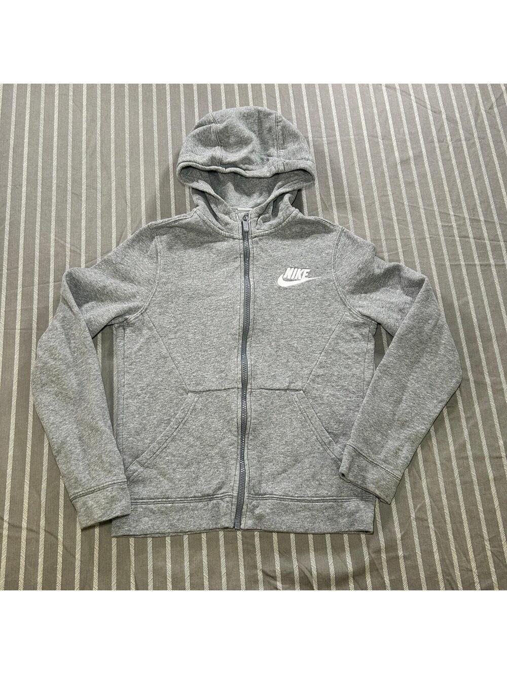 Nike Sportswear Club Fleece full-zip hoodie in grey youth Medium